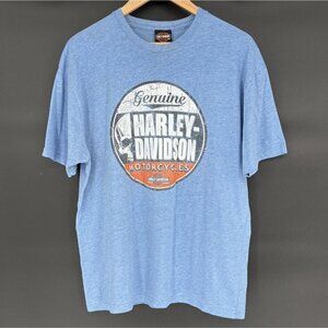 Harley-Davidson Men's Graphic T-Shirt XL Blue Belize Crewneck Motorcycles Biker